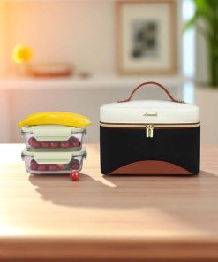 Lovevook UB3225 Ισοθερμική Τσάντα Lunch Bag Μπεζ Μαύρη