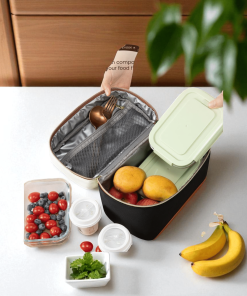 Lovevook UB3225 Ισοθερμική Τσάντα Lunch Bag Μπεζ Μαύρη