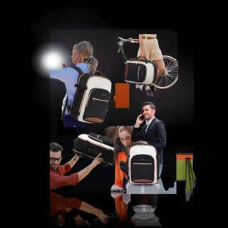 MB2141 Σακίδιο Πλάτης Καμπίνας 40L 17.3” Μαύρο Λευκό