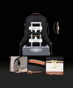 MB2141 Σακίδιο Πλάτης Καμπίνας 40L 17.3” Μαύρο Λευκό