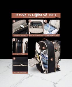 MB2141 Σακίδιο Πλάτης Καμπίνας 40L 17.3” Μαύρο Λευκό