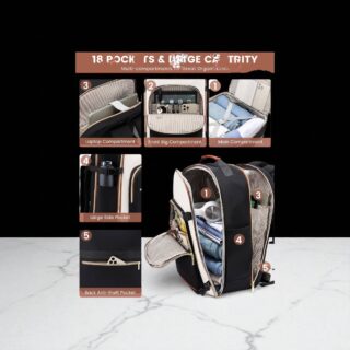 MB2141 Σακίδιο Πλάτης Καμπίνας 40L 17.3” Μαύρο Λευκό