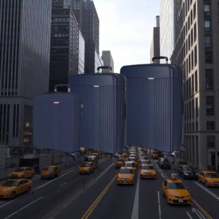 Movom New Trendy Navy Blue Σετ Βαλίτσες 55-68-78cm