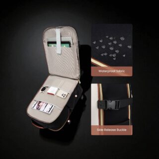 MB2141 Σακίδιο Πλάτης Καμπίνας 40L 17.3” Μαύρο Λευκό