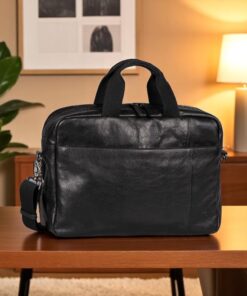 Camel Active Pine Μαύρος Δερμάτινος Χαρτοφύλακας L