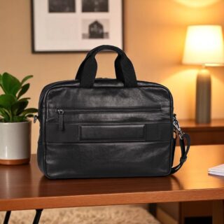 Camel Active Pine Μαύρος Δερμάτινος Χαρτοφύλακας L