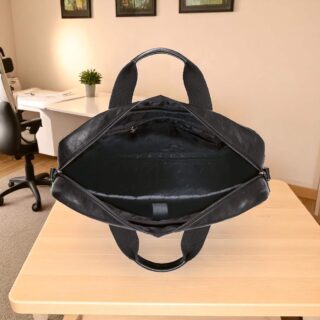 Camel Active Pine Μαύρος Δερμάτινος Χαρτοφύλακας L