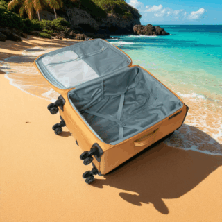 Newcom N1510 Σετ 2 Υφασμάτινες Βαλίτσες Καμπίνας & Μεσαία Πορτοκαλί