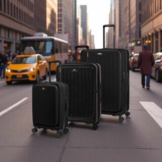 Caterpillar Σετ Βαλίτσες Ταξιδιού Σκληρές Μαύρο 3 Τεμαχίων 84873-01