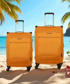 Newcom N1510 Σετ 2 Υφασμάτινες Βαλίτσες Μεσαία & Μεγάλη Πορτοκαλί