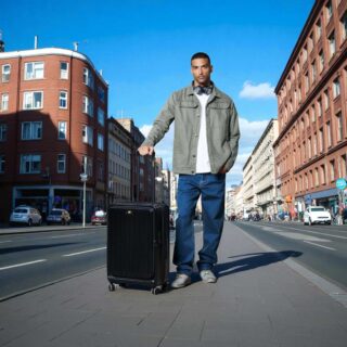 Caterpillar Σετ Βαλίτσες Σκληρές Μαύρο Μεσαία & Μεγάλη 84873-01