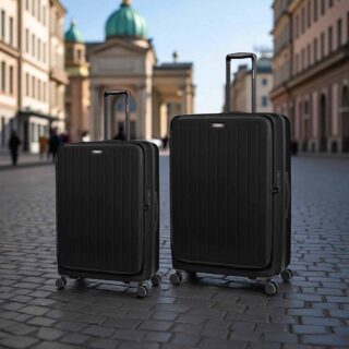 Caterpillar Σετ Βαλίτσες Σκληρές Μαύρο Καμπίνας & Μεσαία 84873-01