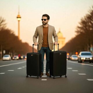 Caterpillar Σετ Βαλίτσες Σκληρές Μαύρο Μεσαία & Μεγάλη 84873-01