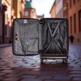 Caterpillar Σετ Βαλίτσες Σκληρές Μαύρο Μεσαία & Μεγάλη 84873-01