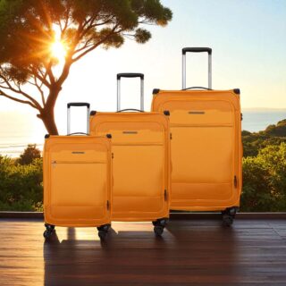 Βαλίτσες Υφασμάτινες σετ τριάδα Newcom N1510 orange