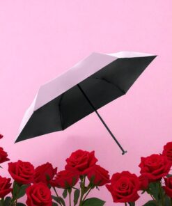 Knirps US.050 Ομπρέλα Rose Μαύρη Επένδυση 115gr