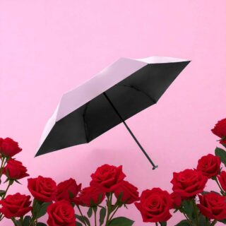 Knirps US.050 Ομπρέλα Rose Μαύρη Επένδυση 115gr