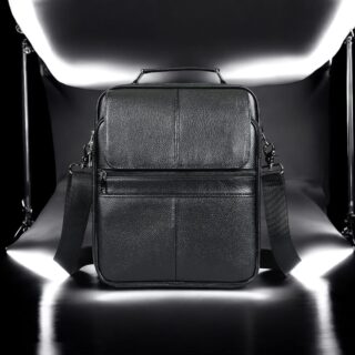 Cardinal Δερμάτινο Ανδρικό Τσαντάκι Ώμου 6172 Μαύρο