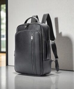 Cardinal Επαγγελματικό Δερμάτινο Σακίδιο Πλάτης 2293 Μαύρο