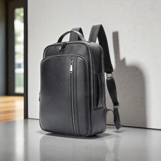 Cardinal Επαγγελματικό Δερμάτινο Σακίδιο Πλάτης 2293 Μαύρο