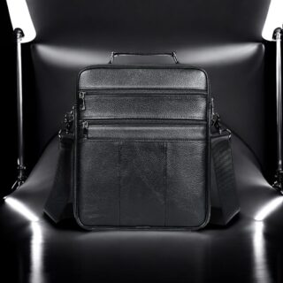 Cardinal Δερμάτινο Ανδρικό Τσαντάκι Ώμου 6172 Μαύρο