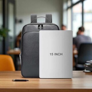 Cardinal Επαγγελματικό Δερμάτινο Σακίδιο Πλάτης 2293 Μαύρο