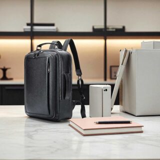 Cardinal Δερμάτινο Επαγγελματικό Σακίδιο Πλάτης 2290 Μαύρο