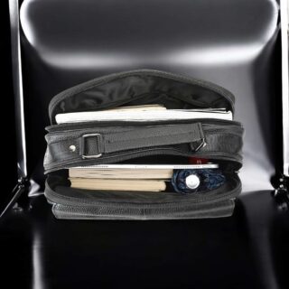 Cardinal Δερμάτινο Ανδρικό Τσαντάκι Ώμου 6172 Μαύρο