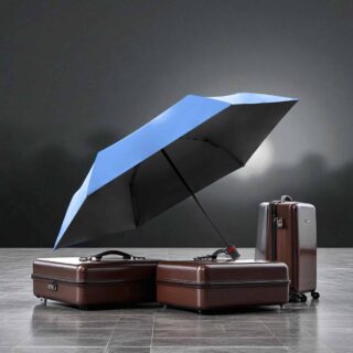 Knirps U.200 Ομπρέλα Duomatic Αυτόματη Blue Black Σιέλ