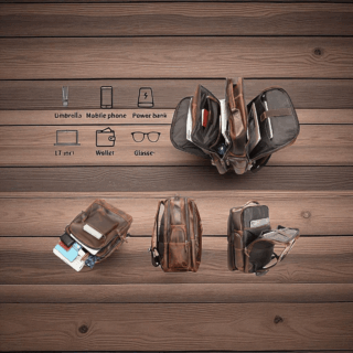 Cardinal Δερμάτινο Σακίδιο Πλάτης 35 L 2330 Coffee