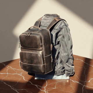 Cardinal Δερμάτινο Σακίδιο Πλάτης 21 L 2329 Coffee