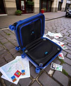 Piquadro Pop Βαλίτσα Καμπίνας Slim 55cm Μπλε