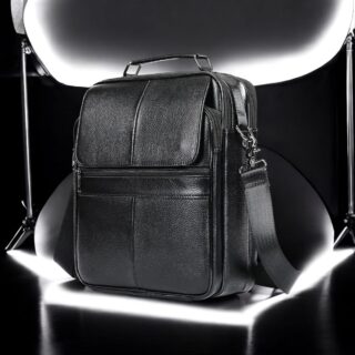 Cardinal Δερμάτινο Ανδρικό Τσαντάκι Ώμου 6172 Μαύρο