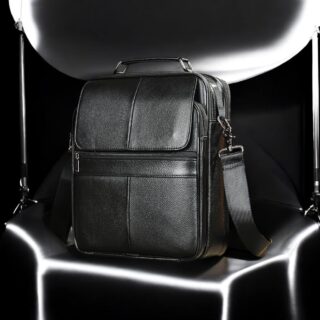 Cardinal Δερμάτινο Ανδρικό Τσαντάκι Ώμου 6172 Μαύρο