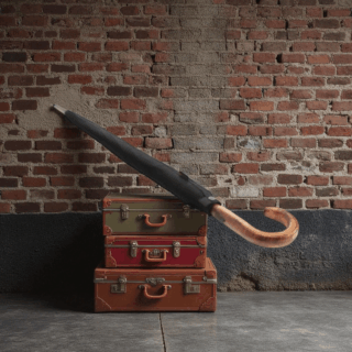 Knirps S.770 Μαύρη Ξύλινη Λαβή Αυτόματη Ομπρέλα