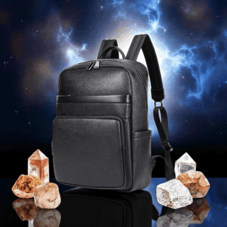 Cardinal Επαγγελματικό Δερμάτινο Σακίδιο Πλάτης 2305 Μαύρο