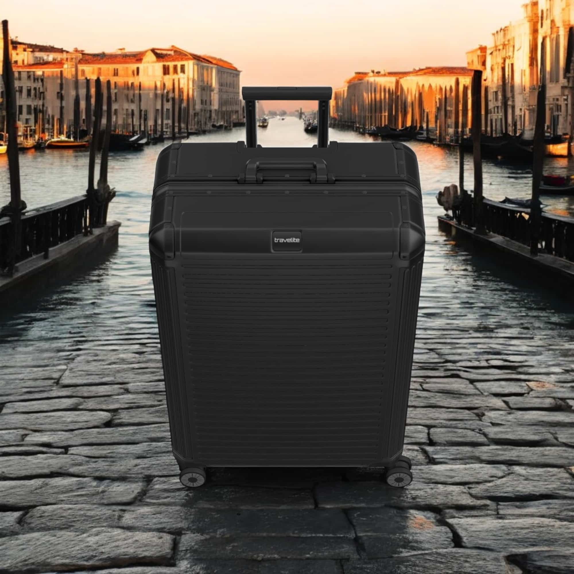 Travelite Next Trolley L Βαλίτσα Μεγάλη Αλουμινίου Μαύρη 100L