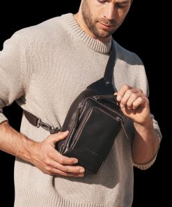 Chesterfield Riga Δερμάτινο Τσαντάκι Crossbody Καφέ