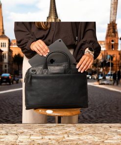 Chesterfield Tilbury Δερμάτινη Τσάντα Laptop Μαύρη