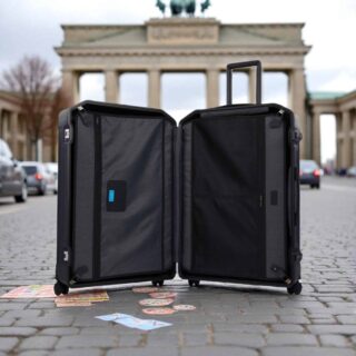 Piquadro Βαλίτσα Μεγάλη 75cm PQ-LM Black/Tobacco