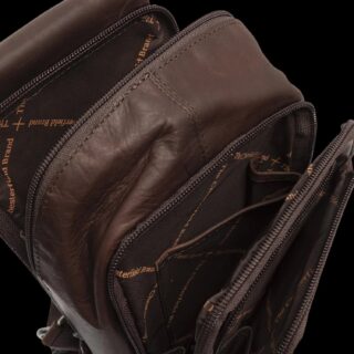 Chesterfield Riga Δερμάτινο Τσαντάκι Crossbody Καφέ