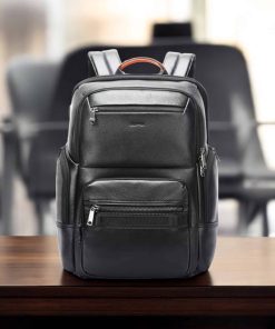Bopai Δερμάτινο Σακίδιο 20L Laptop 15.6” Μαύρο
