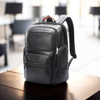 Bopai Δερμάτινο Σακίδιο 20L Laptop 15.6” Μαύρο