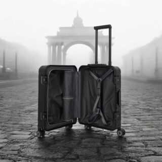 Travelite Next Trolley S Βαλίτσα Καμπίνας Αλουμινίου Μαύρη 39L