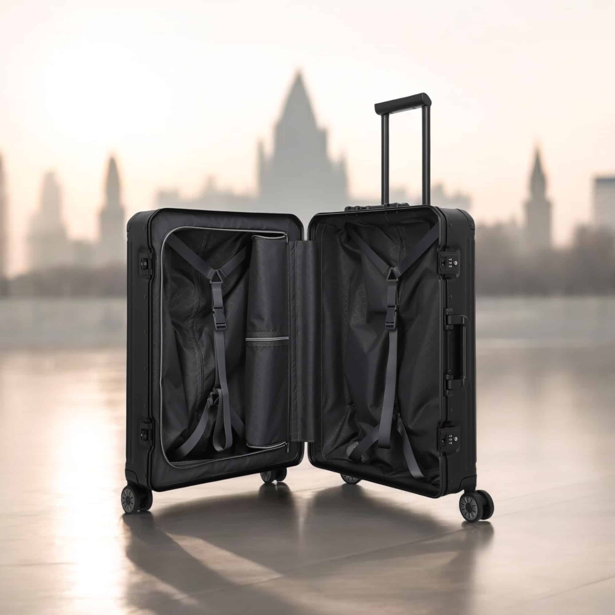 Travelite Next Trolley M Βαλίτσα Αλουμινίου Μαύρη 69L