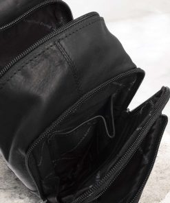 Chesterfield Riga Δερμάτινο Τσαντάκι Crossbody Μαύρο