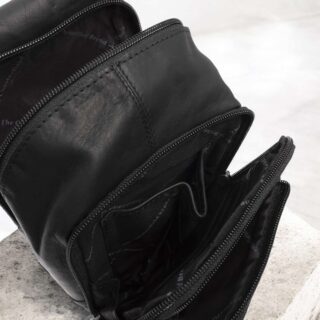 Chesterfield Riga Δερμάτινο Τσαντάκι Crossbody Μαύρο