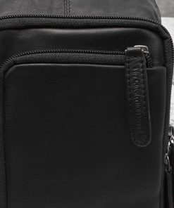 Chesterfield Riga Δερμάτινο Τσαντάκι Crossbody Μαύρο