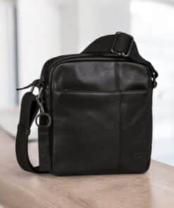 Camel Active Pine Δερμάτινη Τσάντα Ώμου Μαύρη S