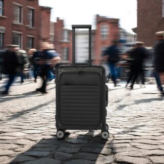 Travelite Next Βαλίτσα Καμπίνας Αλουμινίου Μαύρη S+ με Θήκη Laptop